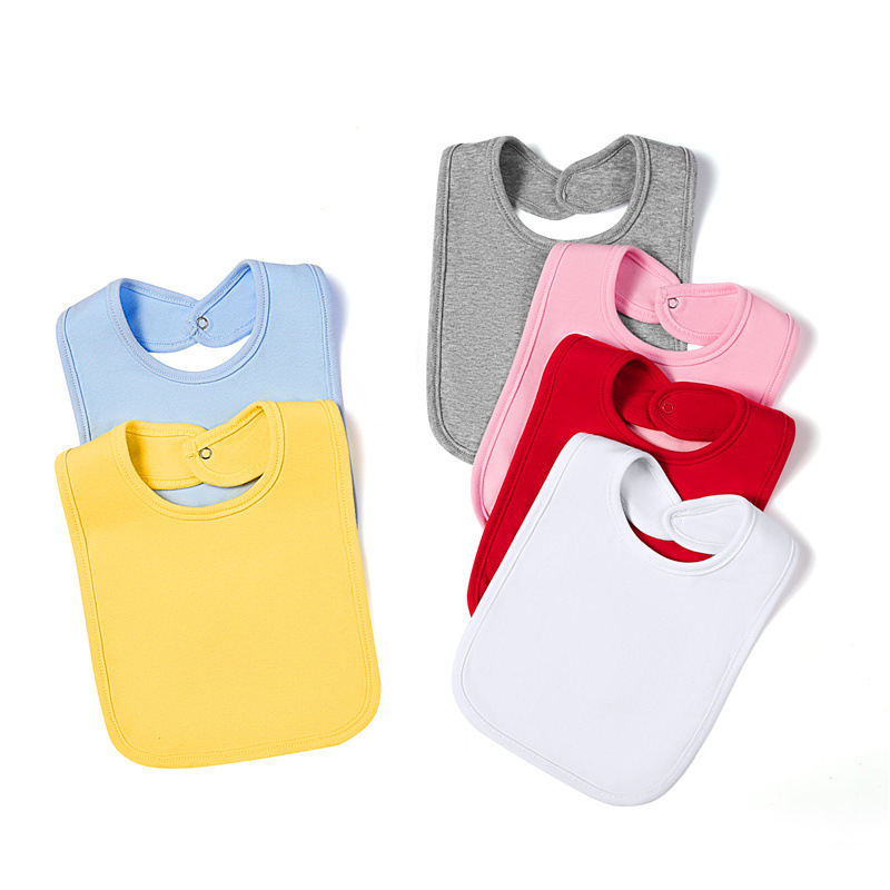 Bib kapas warna pepejal bayi bayi